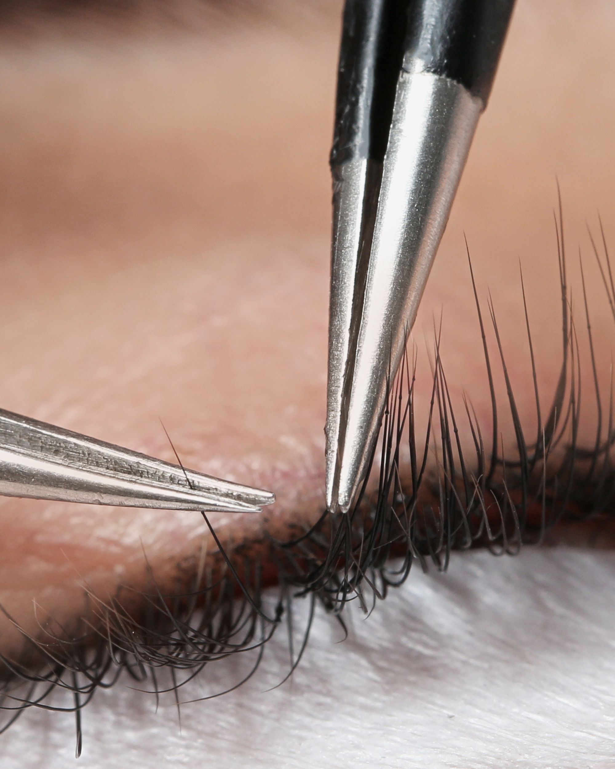 Close up of lash extension application in a private, Port Moody studio