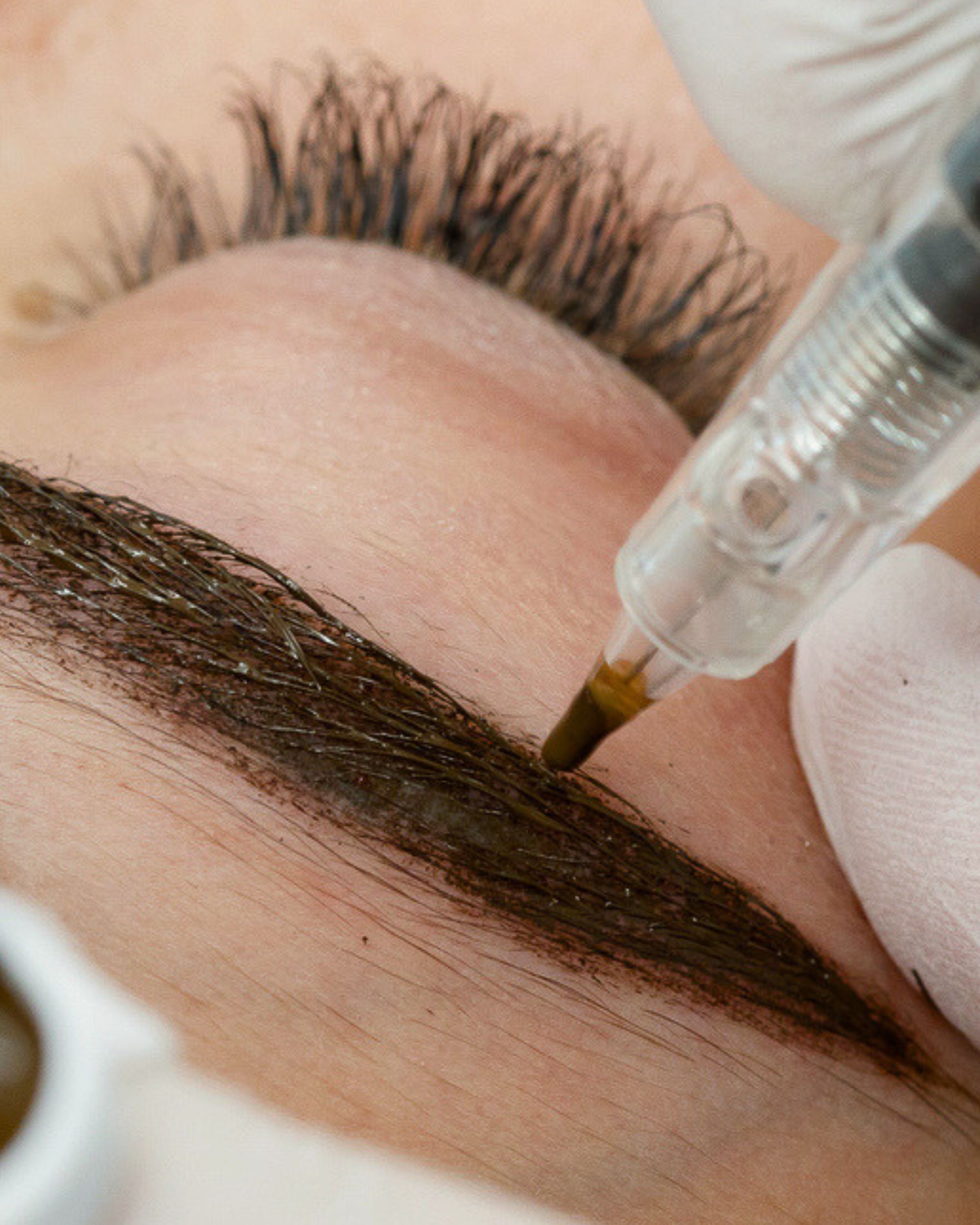 application of natural permanent makeup brows in Port Moody studio